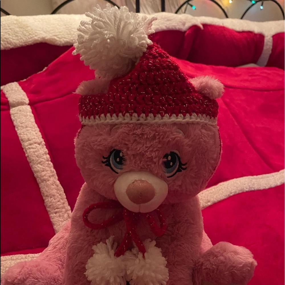 Red sparkle pet Santa hat